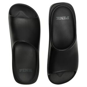 NWT PINK Black Slide Sandals